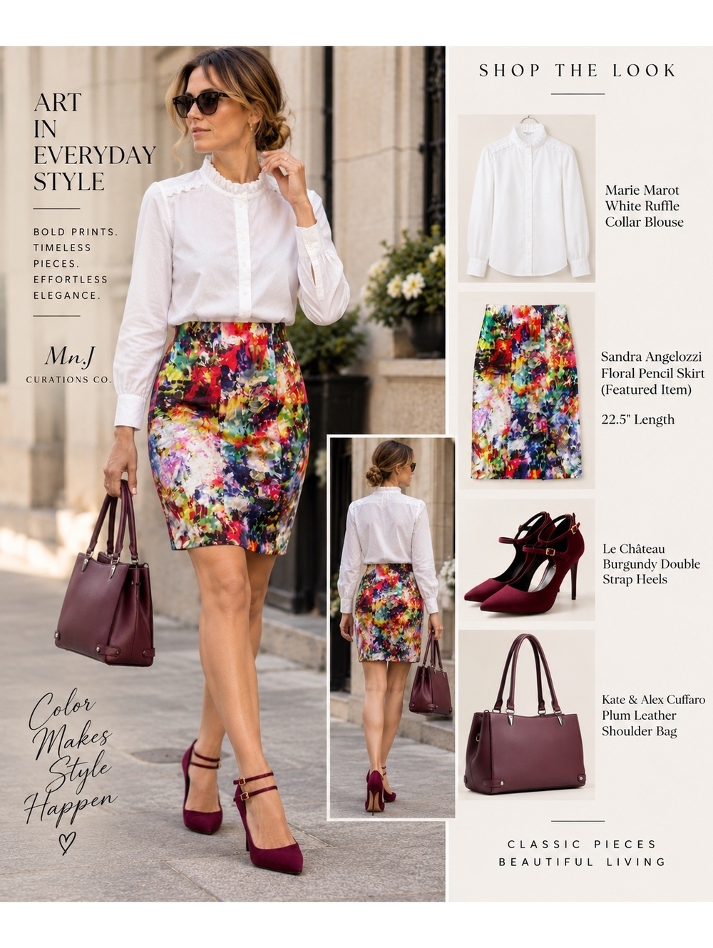 Sandra Angelozzi floral pencil skirt multicolor fitted EU 38 US 8